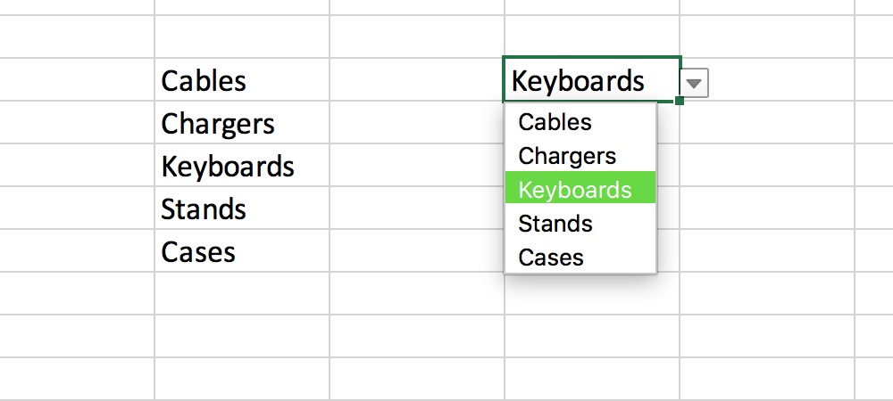 edit a drop down list in excel for mac